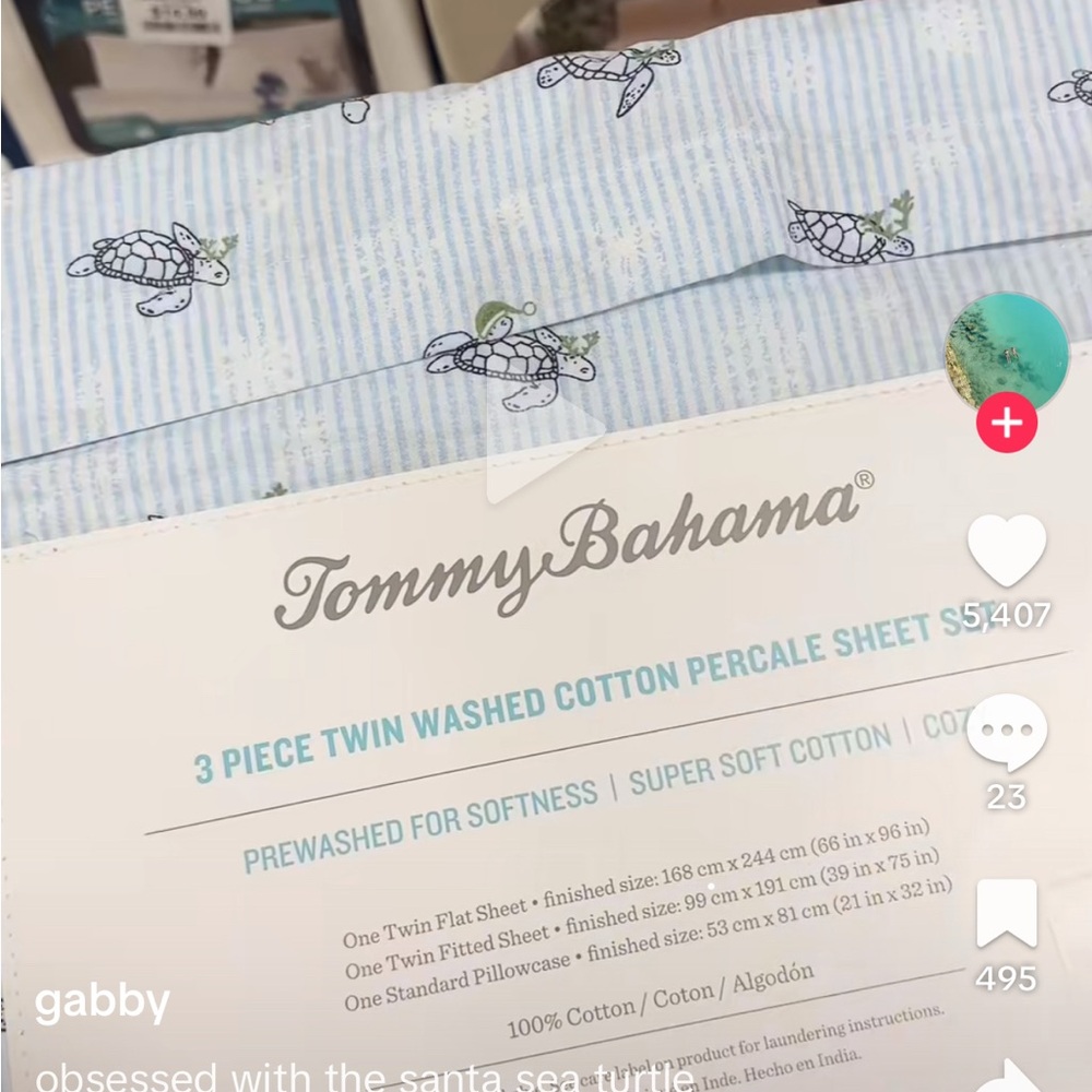 Tommy Bahama Sea Turtle Twin Sheet Set